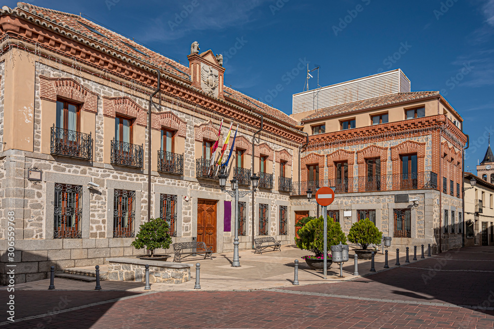 Town hall of the city of Sonseca.Toledo. Castilla la Mancha. Spain