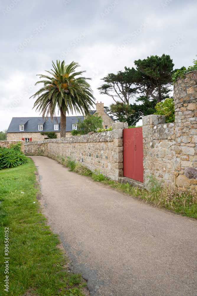 ïle de Bréhat, ses murs et maisons en pierres, Côtes D'armor, Bretagne