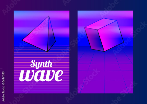 synthwave neon poster