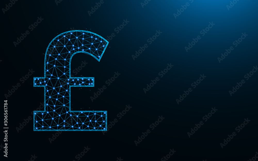 Pound sterling symbol polygonal vector illustration Pound sterling symbol polygonal vector illustration
