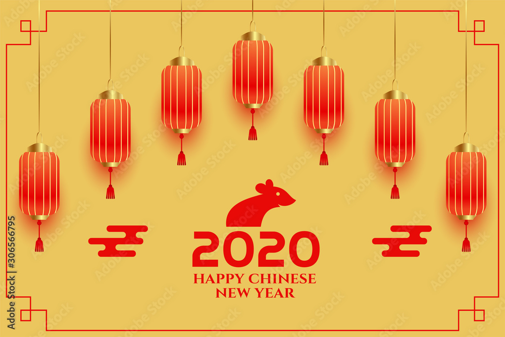 decorative chinese new year 2020 greeting background design decorative chinese new year 2020 greeting background design
