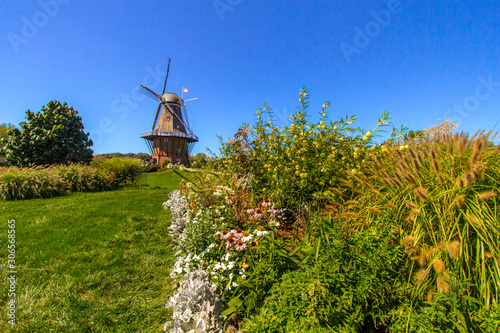 The oldest working authentic Dutch windmill in America is located in Holland, Michigan It is the centerpiece Tulip Time Festival which draws massive crowds to the area