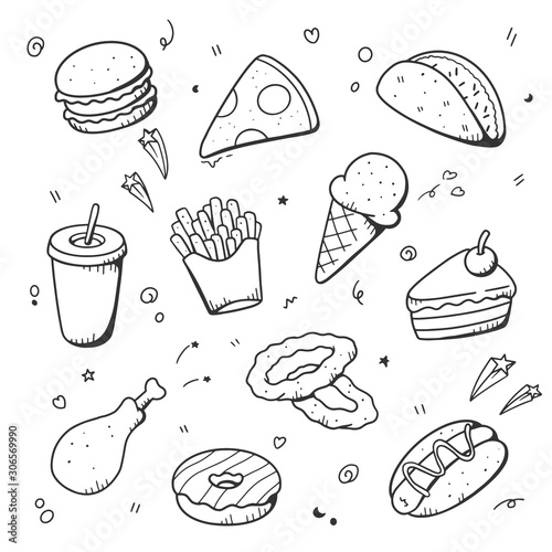 Fast food Vector illustration. Drawing design concept