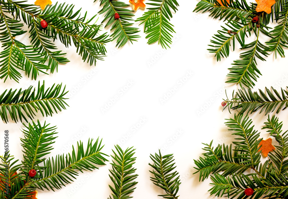 Christmas border design on the white background Christmas border design on the white background