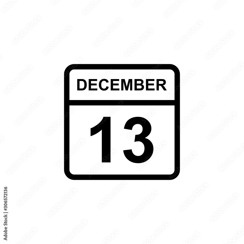 calendar - December 13 icon illustration isolated vector sign symbol calendar - December 13 icon illustration isolated vector sign symbol