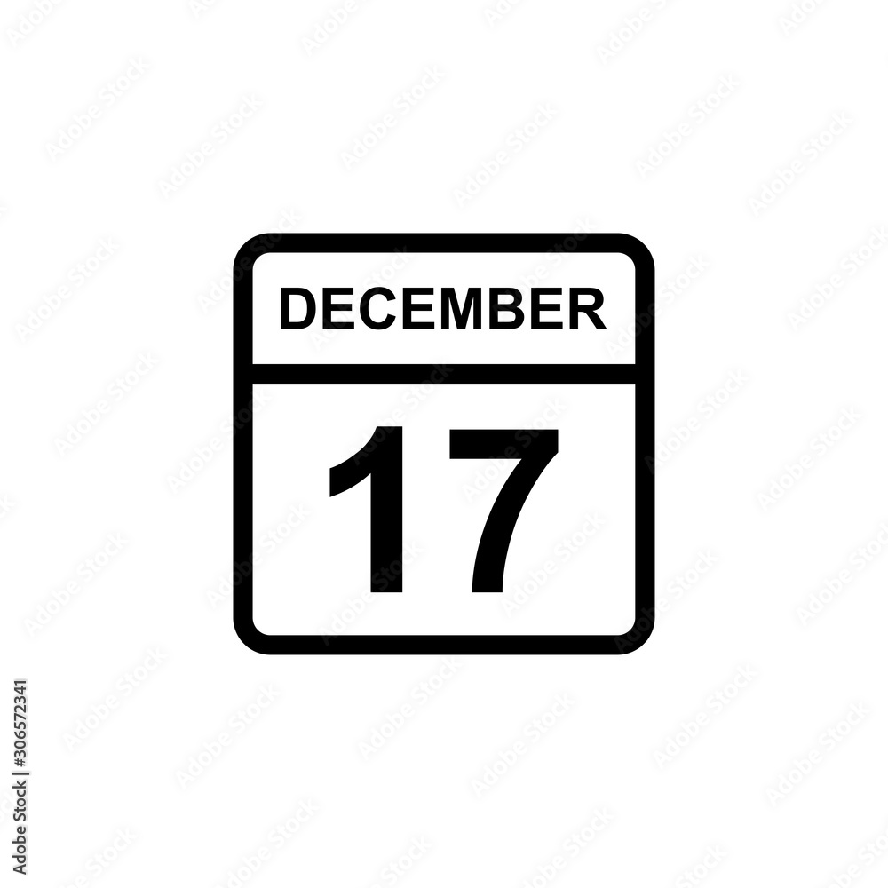 calendar - December 17 icon illustration isolated vector sign symbol calendar - December 17 icon illustration isolated vector sign symbol