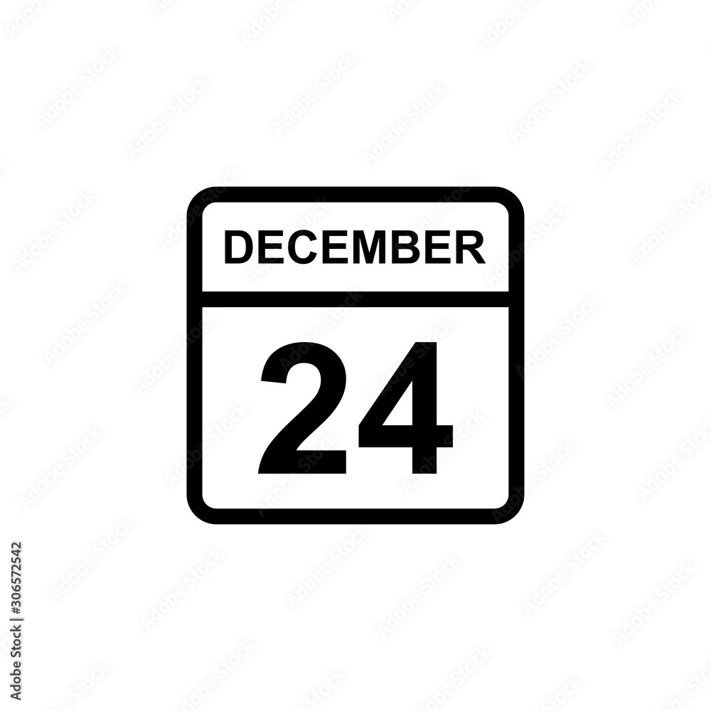 calendar - December 24 icon illustration isolated vector sign symbol calendar - December 24 icon illustration isolated vector sign symbol