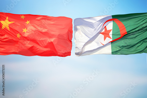 Flags of China and Algeria