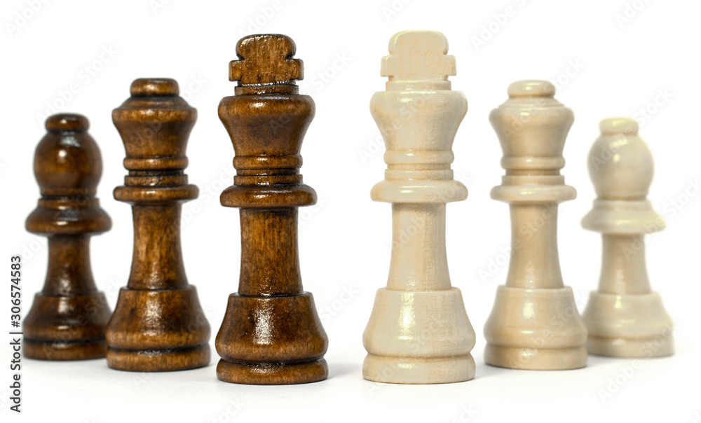 conceptual photo of chess pieces on a white background conceptual photo of chess pieces on a white background