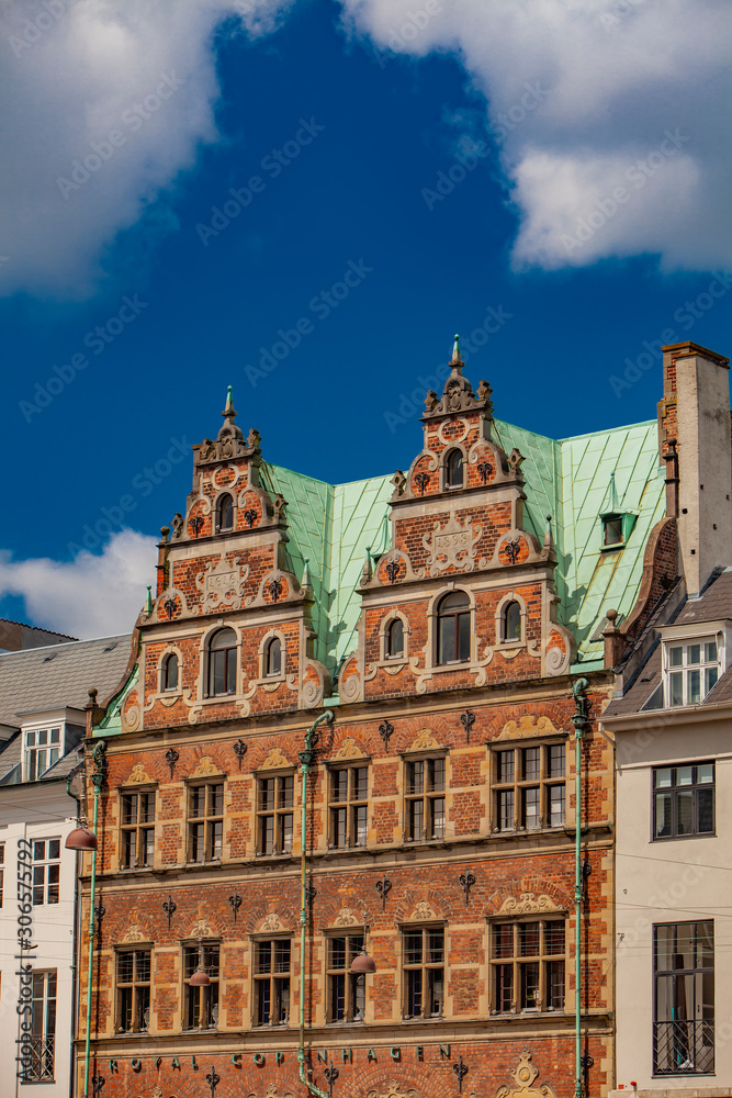 Traditional Renaissance building in the Copenhagen, Denmark