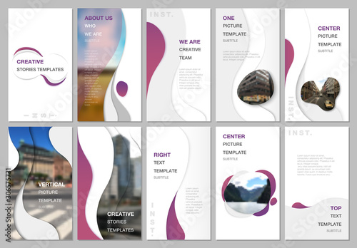 Creative social networks stories design, vertical banner or flyer templates with fluid colorful trendy gradients geometric shapes. Covers design templates for flyer, leaflet, brochure, presentation.