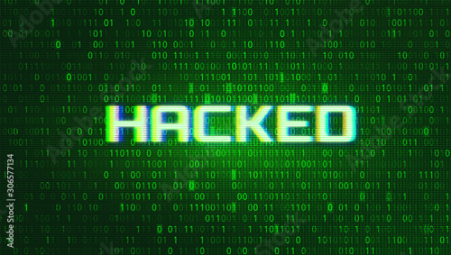 Abstract Green Background with Binary Code Numbers. Data Breach,