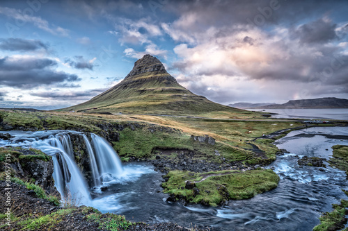 famous Kirkufell mountain on snaefellsness peninsula in western Iceland  landscape photography