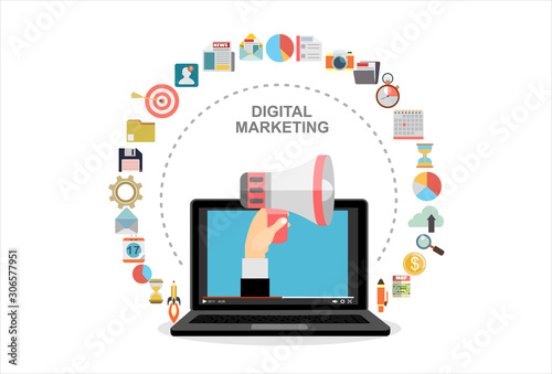 Wallpaper Mural Digital marketing advertisement vector concept Torontodigital.ca