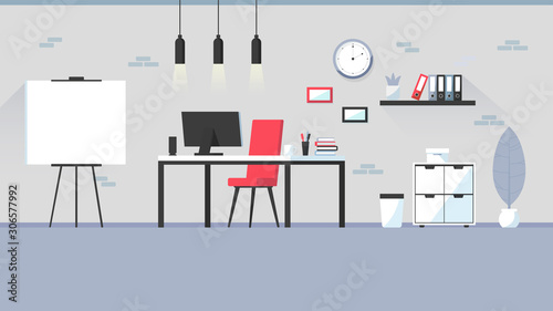 Business workspace in room interior