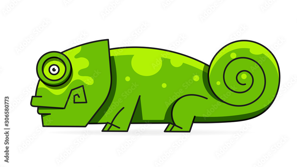 Chameleon On A Branch , Vector Illustration. Suitable For Greeting Card, Poster Or T-shirt Printing. Chameleon On A Branch , Vector Illustration. Suitable For Greeting Card, Poster Or T-shirt Printing.