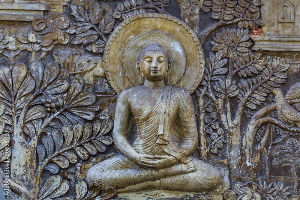 Stone statue of Buddha in Sri Lanka