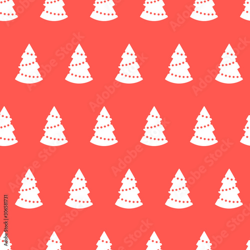 Seamless pattern with christmas trees. Vector illustration.