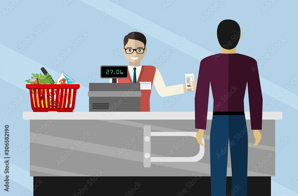 Grocery Store Clerk Clipart
