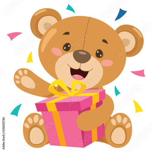 Little Funny Teddy Bear Cartoon