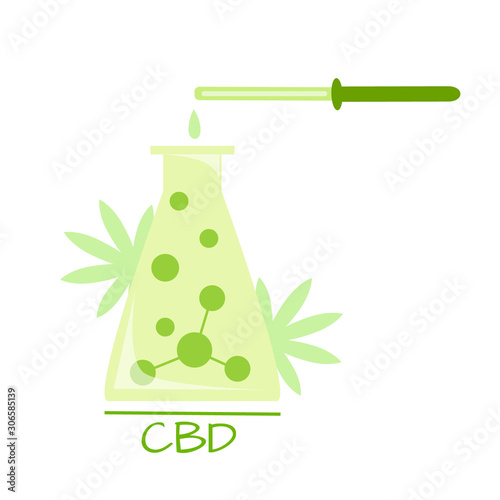 flask with canabidiol massage oil