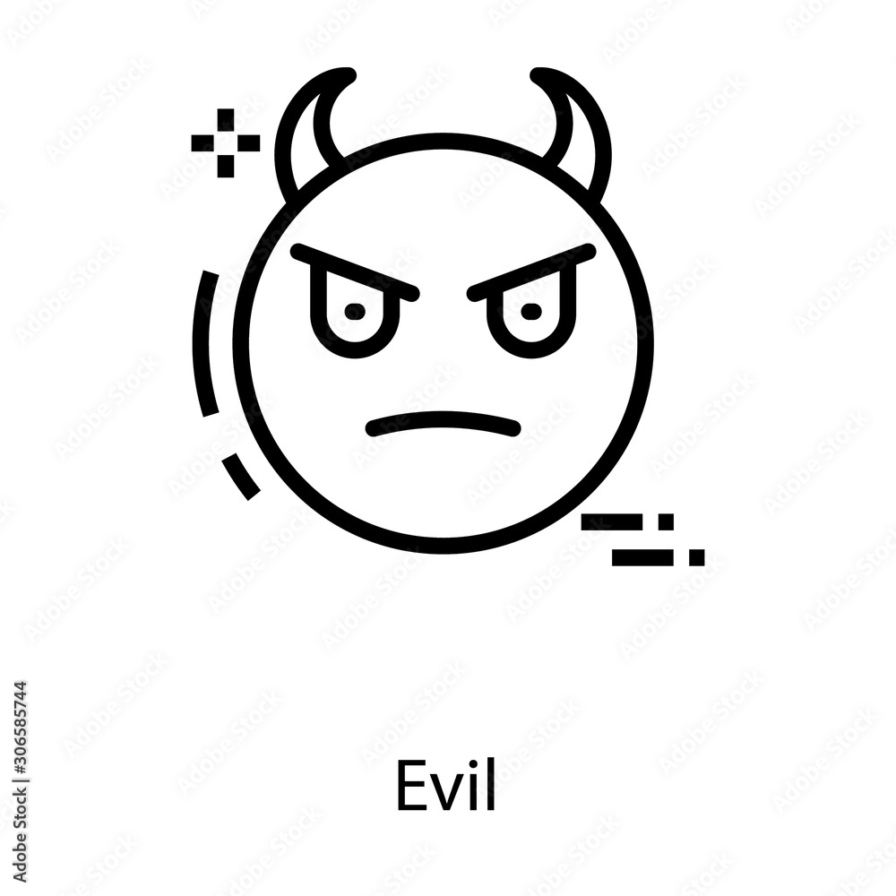 Naklejka premium Devil Emoji Face