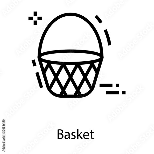  Basket Line Vector 