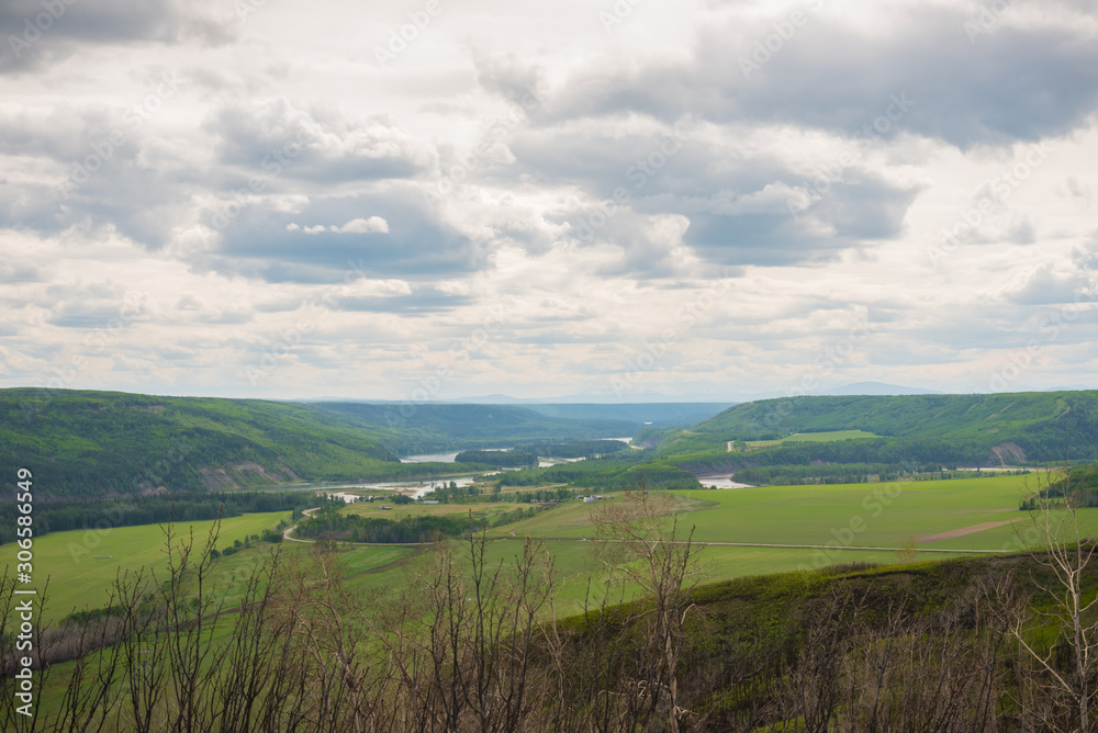 View of Peace River valley from the Peace River Lookout near Fort St. John