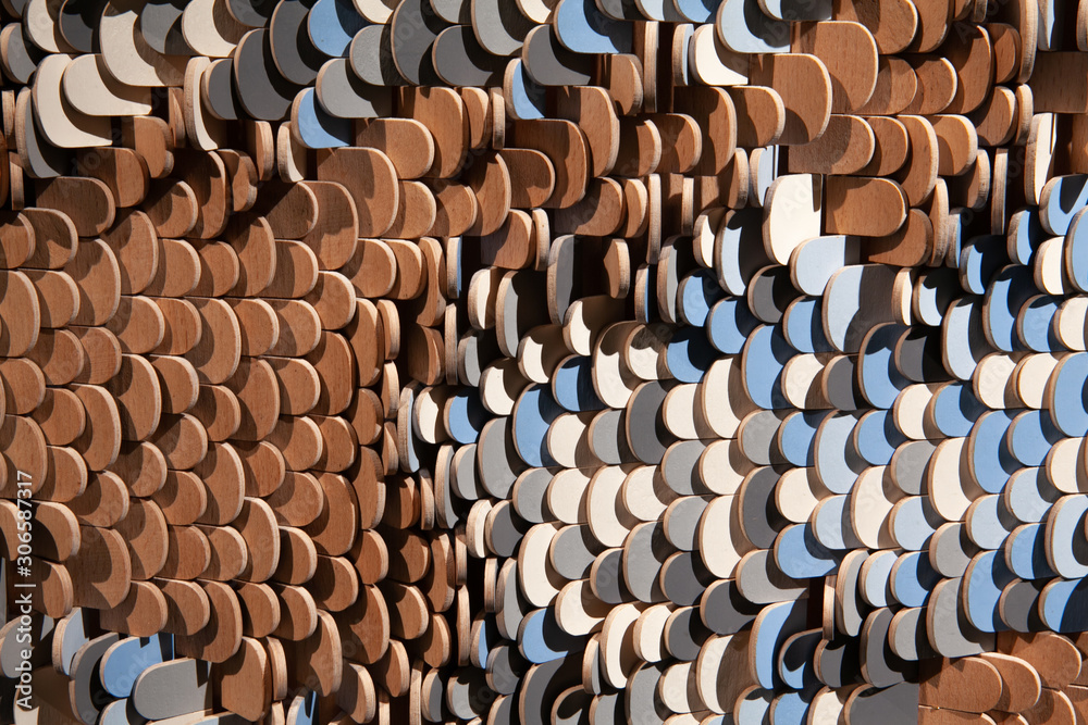 Obraz premium Carved wood texture with scale pattern