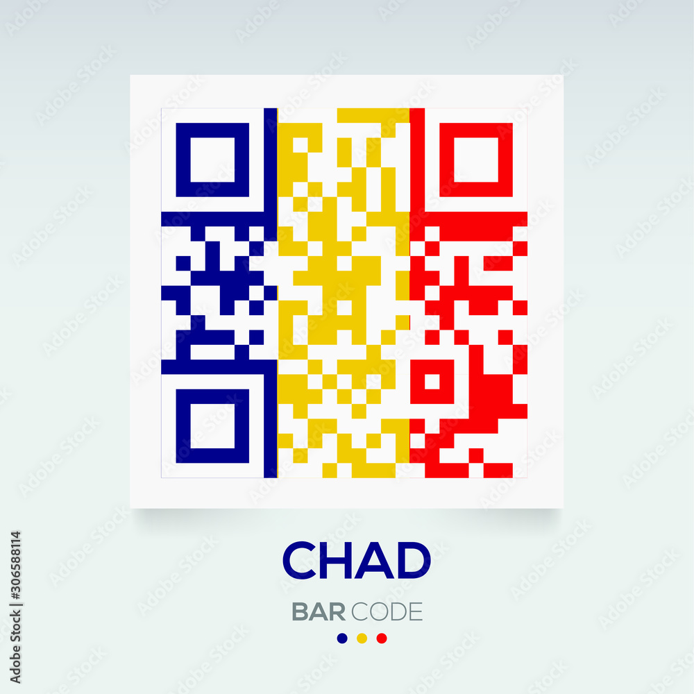 Banner Flag of Chad ,Vector illustration