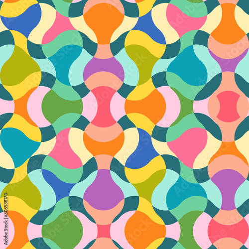 Vector vintage seamless abstract psychedelic pattern