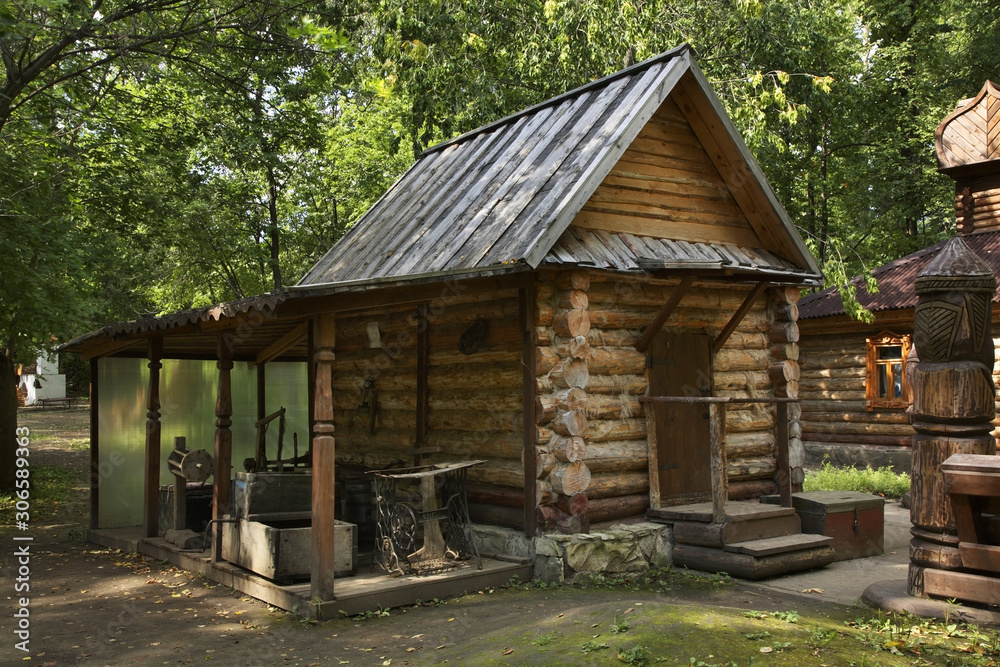 Wooden historical building near Kungur Ice Cave. Perm Krai. Russia Wooden historical building near Kungur Ice Cave. Perm Krai. Russia