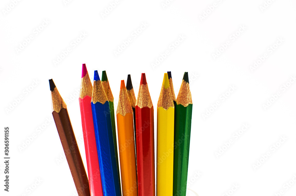 Fototapeta premium colored pencils on a limited background for drawing graphics