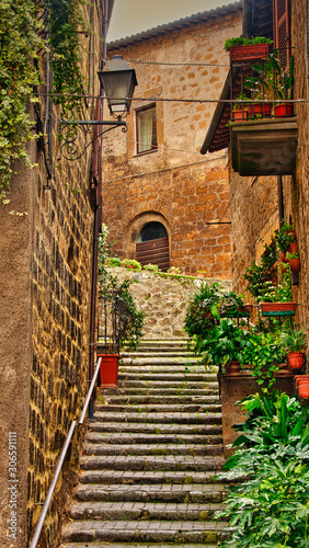 2019-11-02 FLOWERED ALLEYWAY IN ORVEITO ITALY