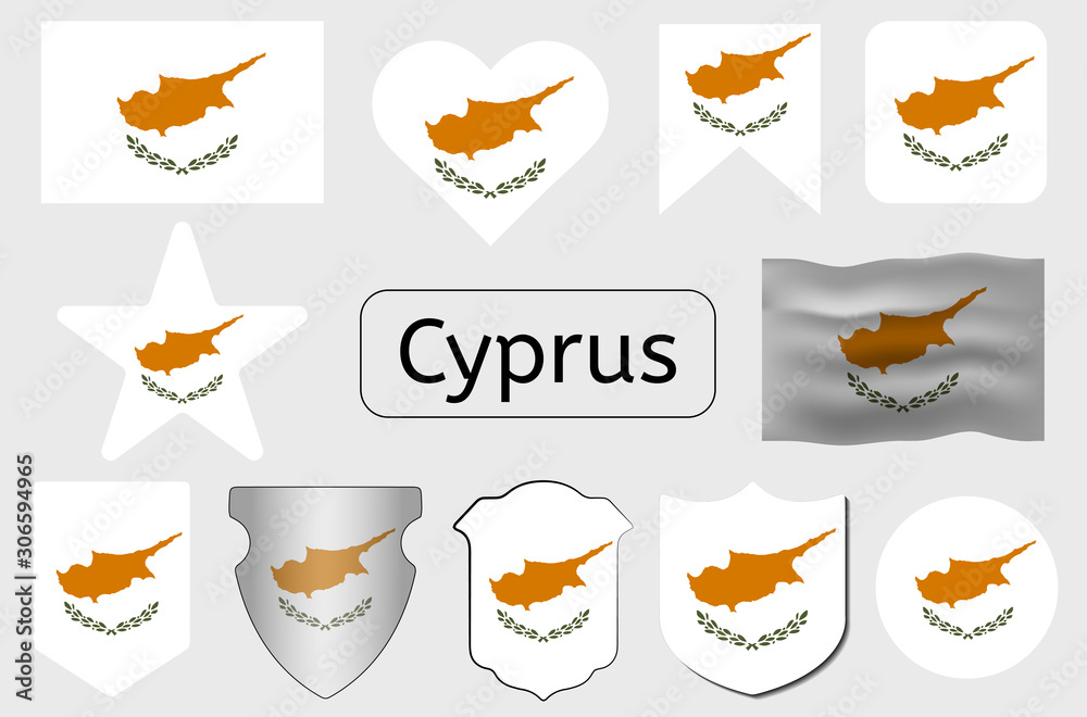 Cyprian flag icon, Cyprus country flag vector illustration Cyprian flag icon, Cyprus country flag vector illustration
