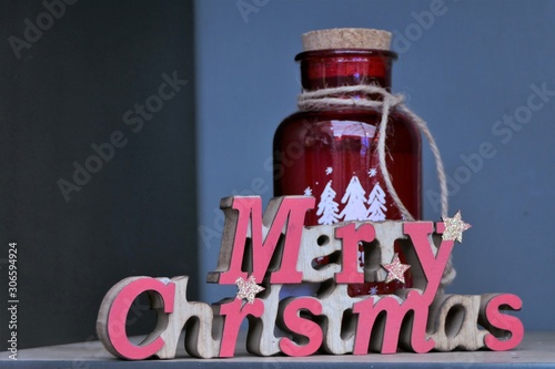 Christmas decoration with text Merry Christmas