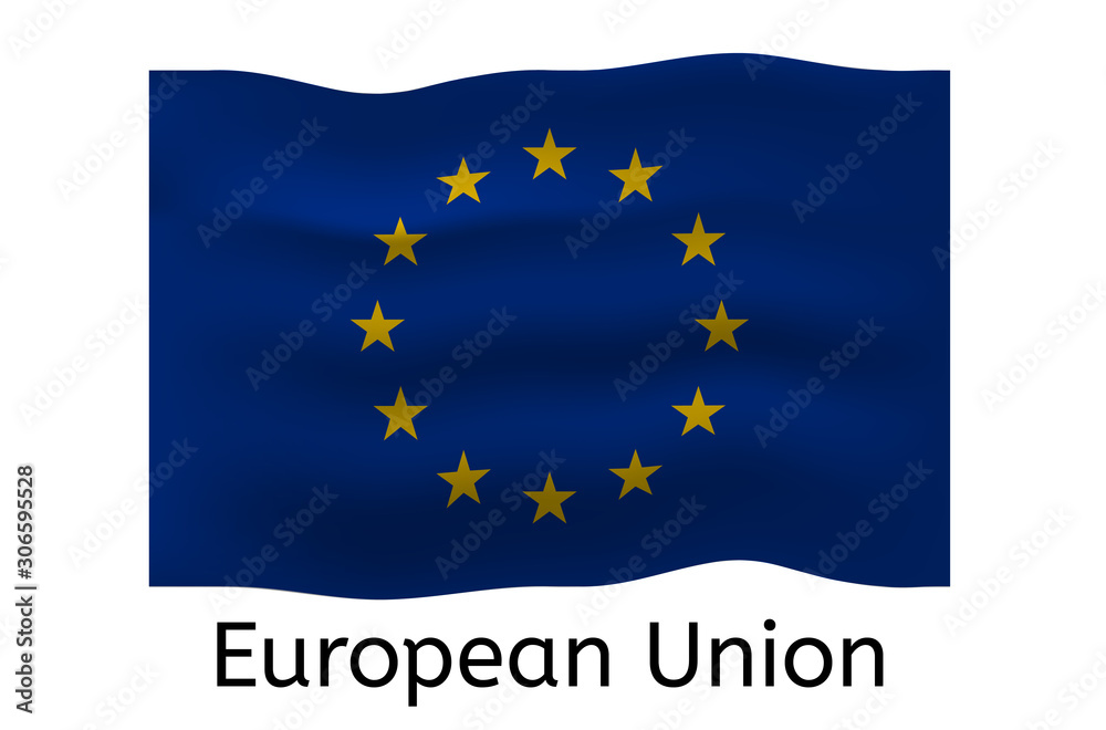 European flag icon, European Union country flag vector illustration