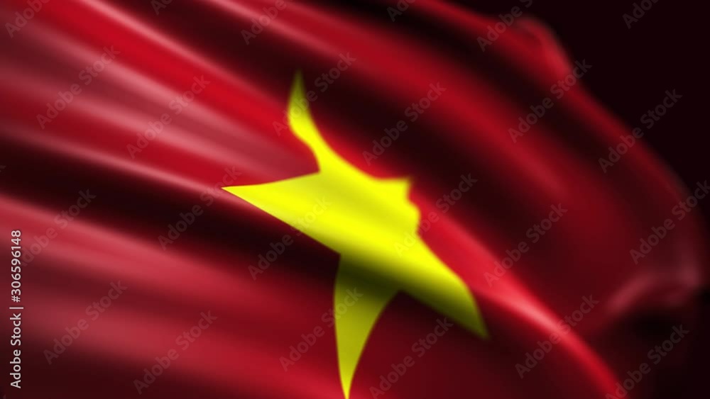 3d render. Flag of Vietnam flies in the wind. Seamless loop. 3d render. Flag of Vietnam flies in the wind. Seamless loop.