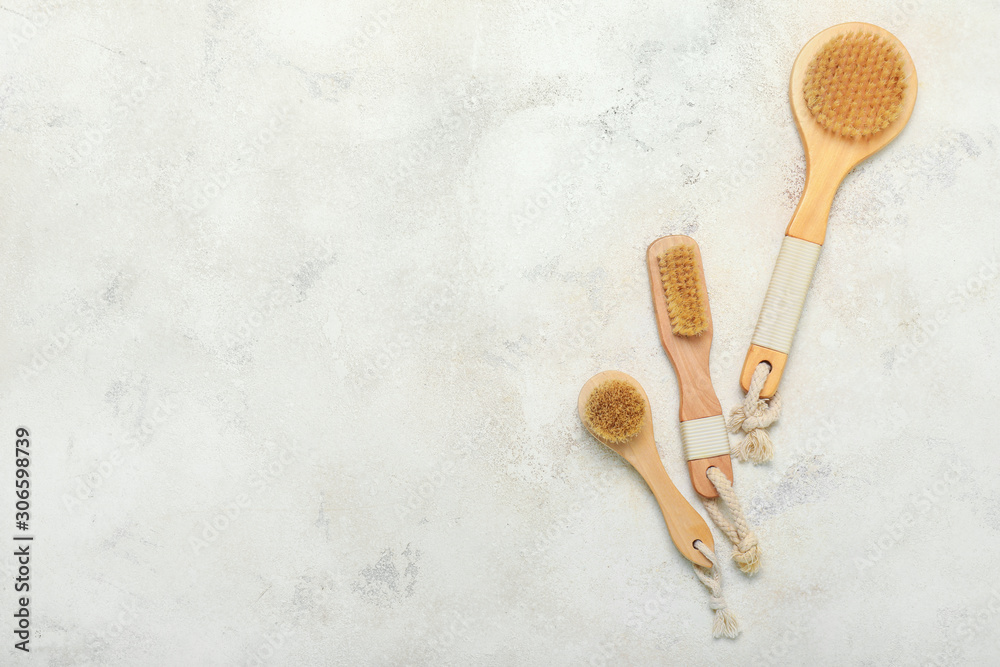 Different brushes for bath on light background Different brushes for bath on light background