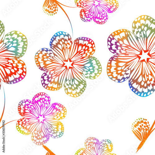 Flower abstraction. Seamless floral abstract background. Vector illustration