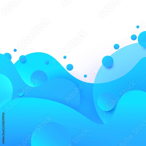 Diseño orgánico de formas geométricas. Ilustración de ondas y burbujas coloridas con degradados..