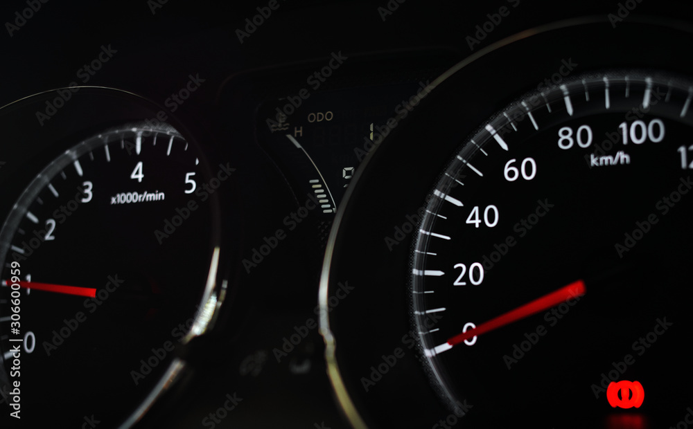 Fototapeta premium The sign and symbol on car dashboard
