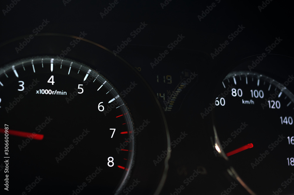 Fototapeta premium The sign and symbol on car dashboard