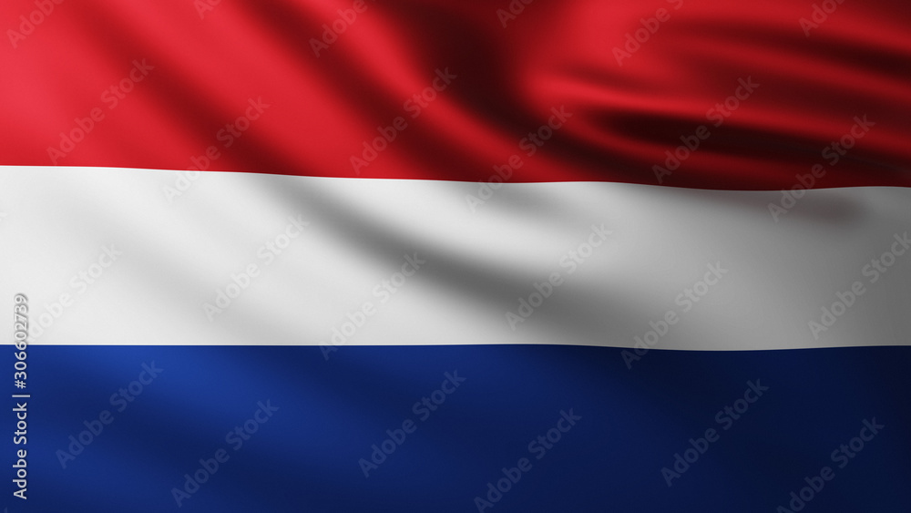 Fototapeta premium Large Flag of The Netherlands background in the wind