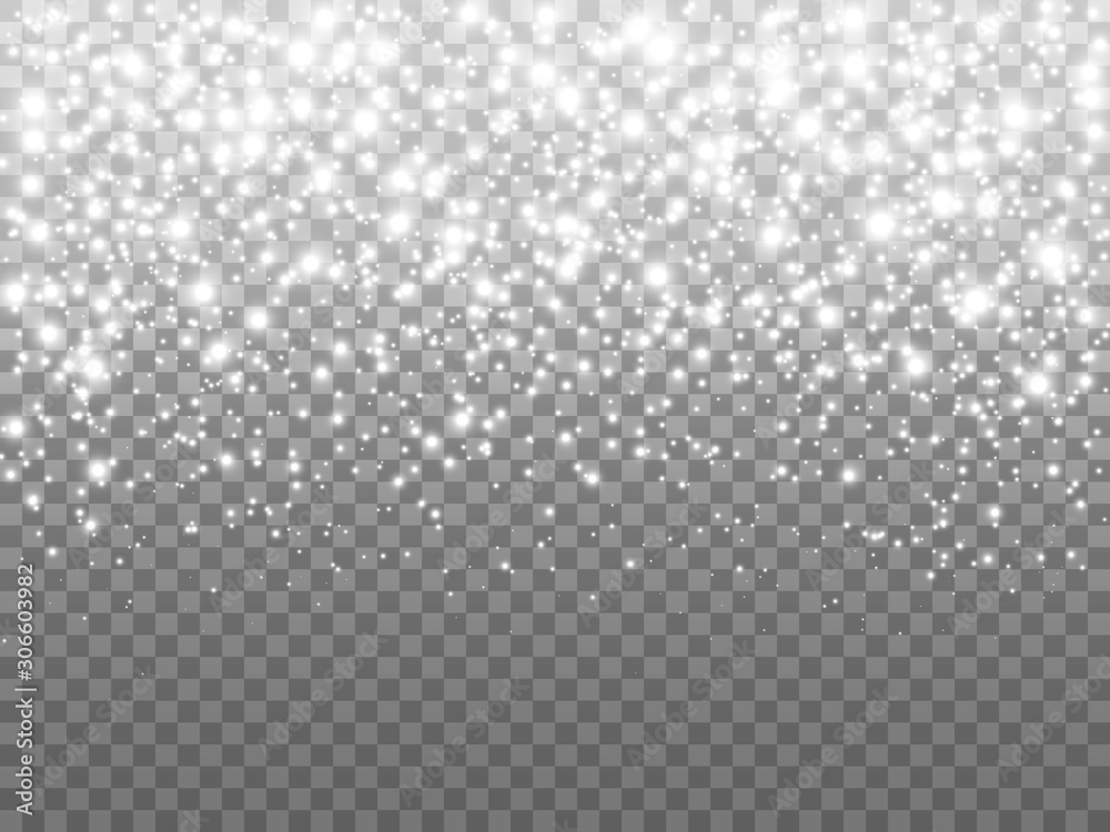 Premium Vector | Silver glitter falling decorative background