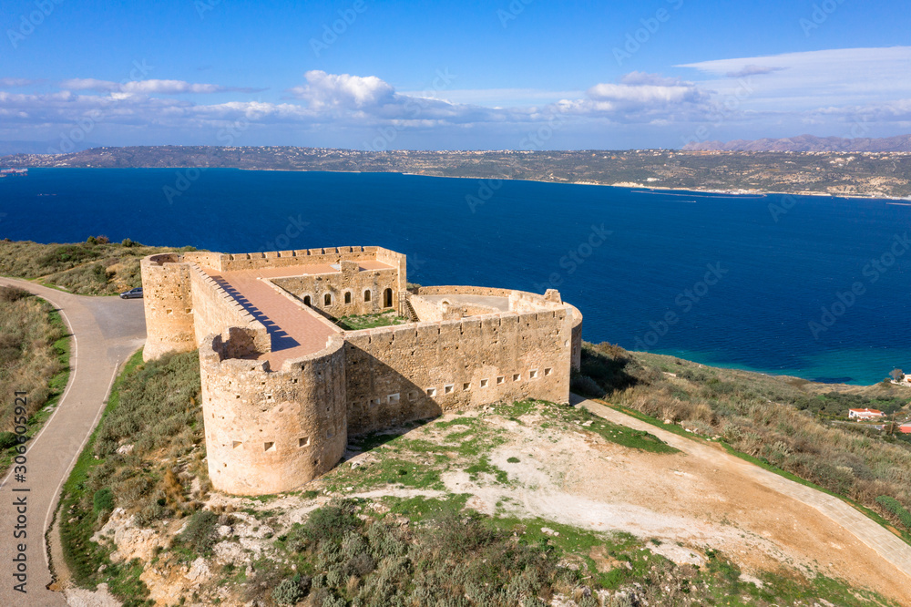 Turkish medieval fortress at Ancient Aptera in Chania, Crete, Greece.