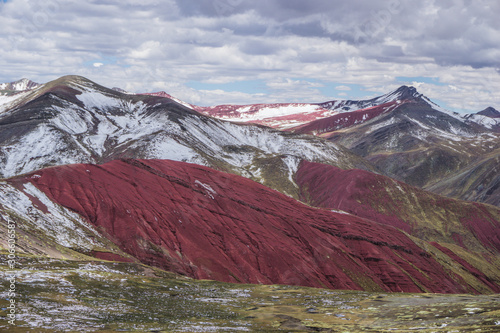 Palccoyo Red Valley near the rainbow mountain in Palccoyo, Cusco, Peru photo