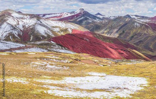 Palccoyo Red Valley near the rainbow mountain in Palccoyo, Cusco, Peru photo