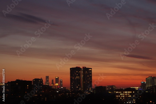 City at sunset in Moscow