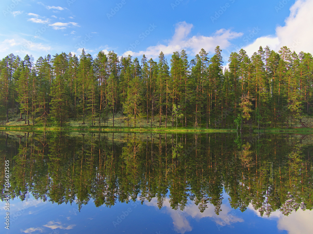 Beautiful lakeside view in Lapland, Finland Beautiful lakeside view in Lapland, Finland
